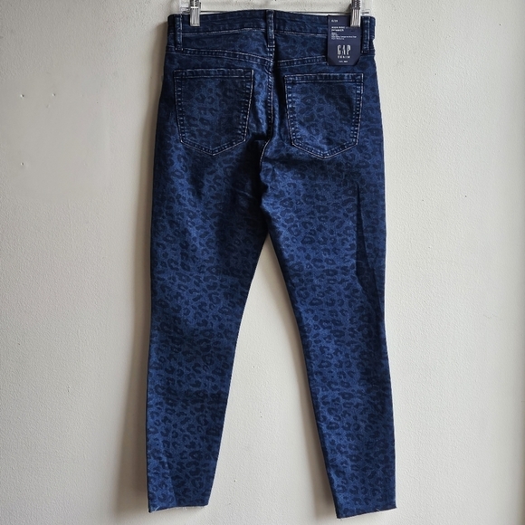63 GAP HIGH RISE LEGGING SKIMMERS BLUE ANIMAL PRINT WOMEN'S SIZE 6| - Picture 8 of 8